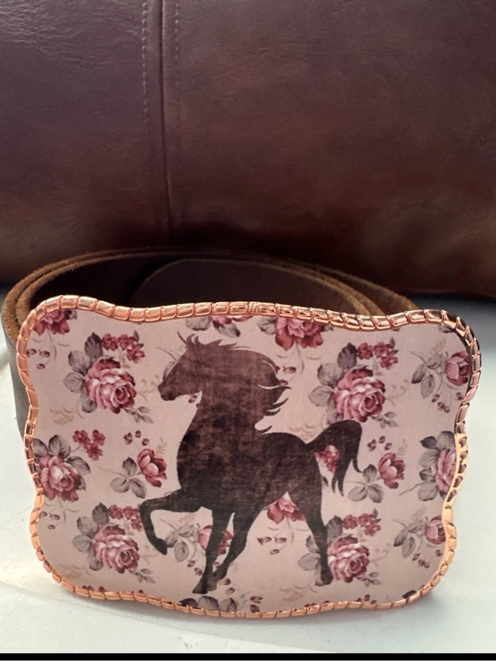 Wallet Buckle Western Horse Floral Leather Belt 36” RFID Card Holder Fits 27-29